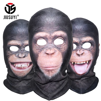 3D-Loomade Orangutang Šimpans Metsik Naljakas Balaclava Beanies Termilise Villa Fliis Talvel Soojem Full Face Mask Kaas