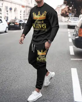 Meeste Kuningas Seab Tracksuit Street Casual Komplekti Mood Pikkade Varrukatega T-Särk, Püksid, Ülikond 2022 Suvel Spordirõivad, Meeste Riided